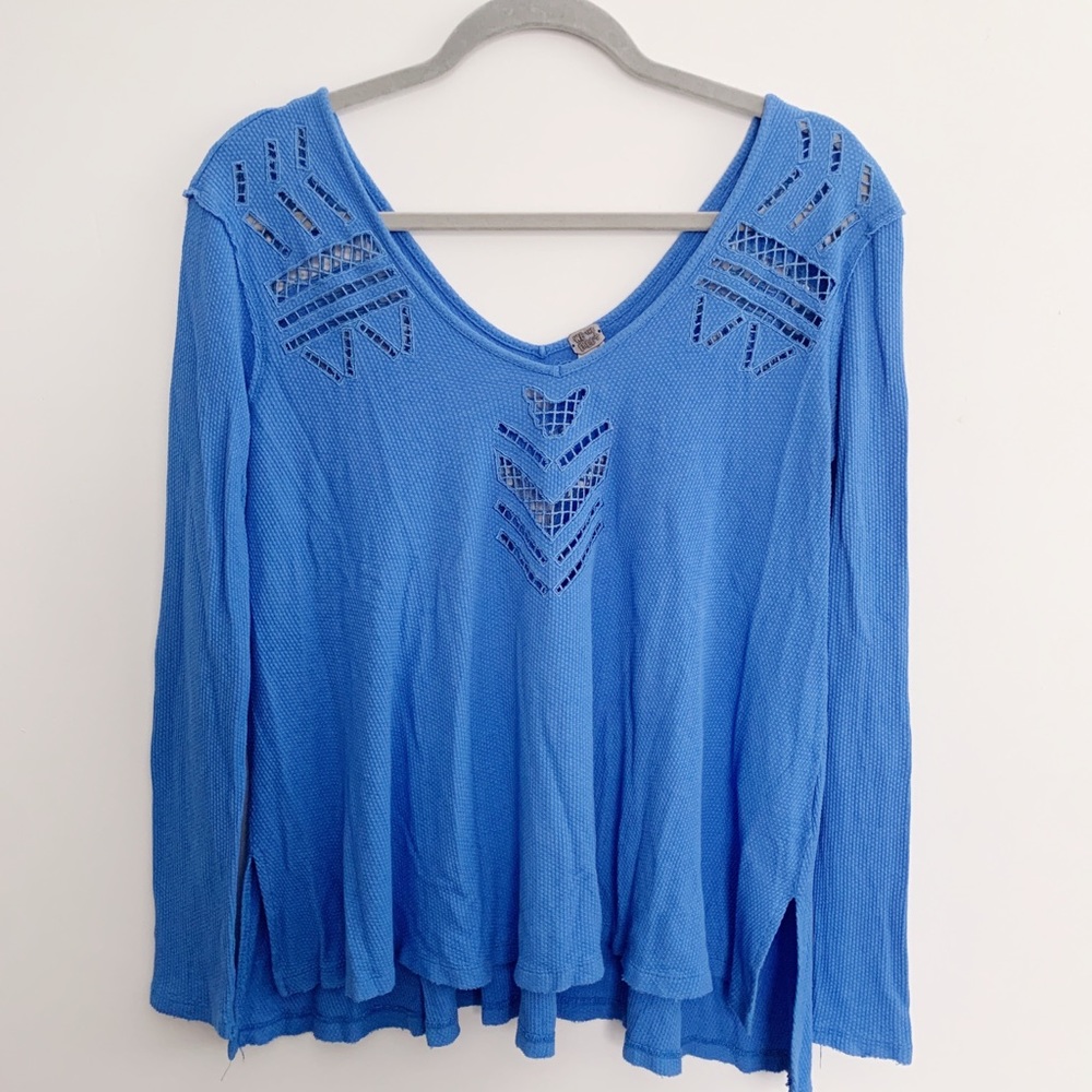 Free People | blue cut out long sleeve